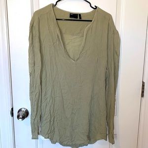 Asos DESIGN Men’s Deep V-Neck Long-Sleeve Shirt